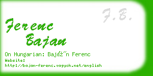 ferenc bajan business card